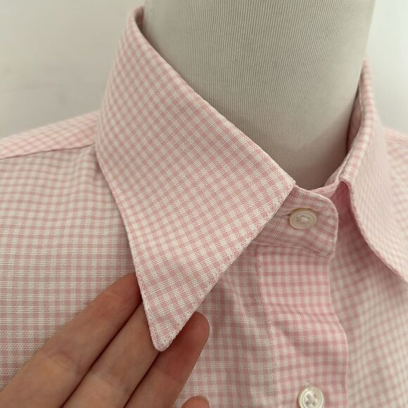 Emma Willis Pink Checkered Button Down Blouse - Picture 4 of 6